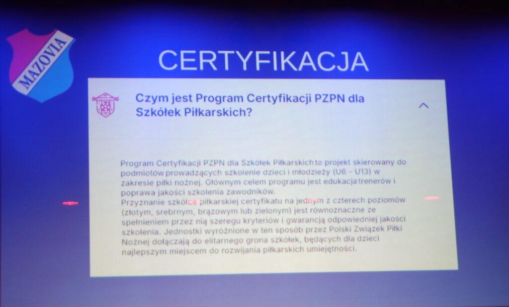 Spotkanie szkoleniowo organizacyjne Akademii Piłkarskiej Mazovia. 16 got 16