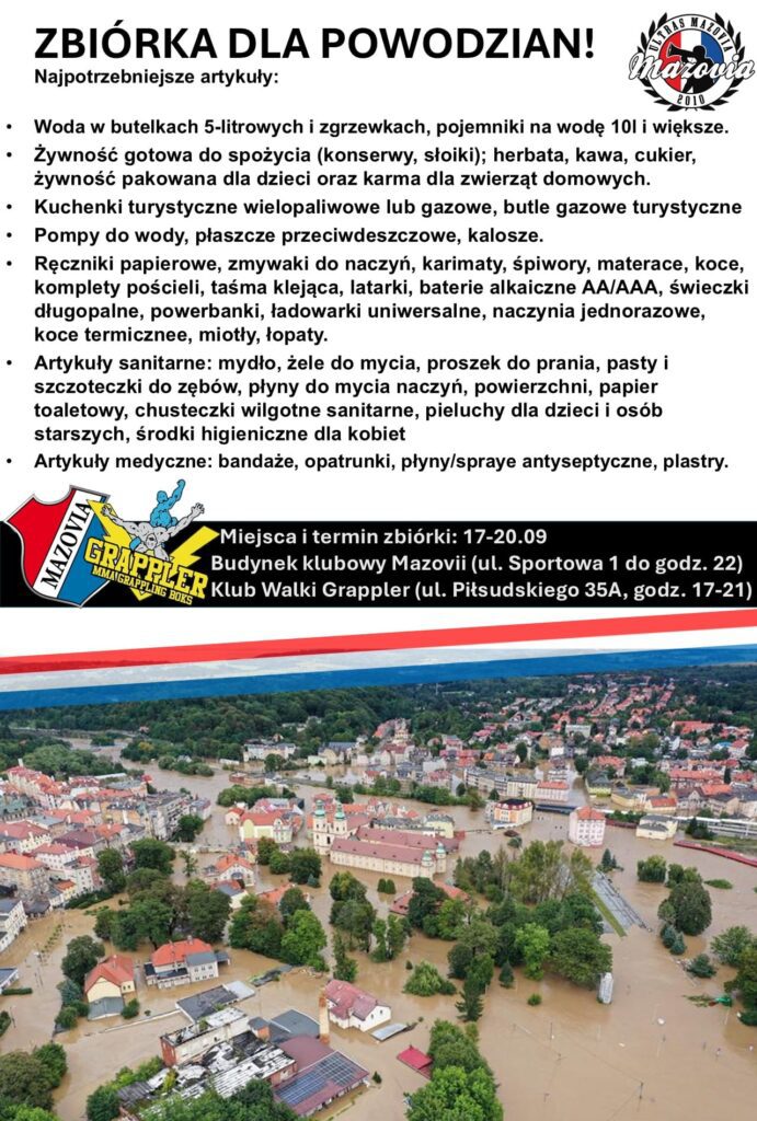 Zbiórka dla powodzian! 1 pomoc