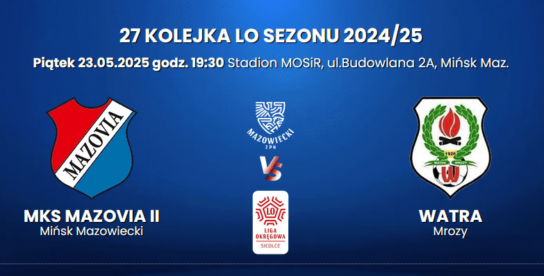 W piątkowy wieczór derbowy mecz Mazovii II z Watrą