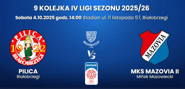 Beniaminek i spadkowicz rywalami drużyn MKS Mazovia 1 Zrzut ekranu 2025 10 02 095819
