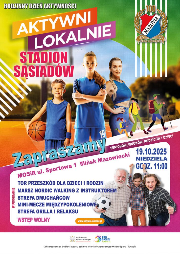 Rodzinny Dzień Aktywności - STADION SĄSIADÓW 2 plakat a3 Stadion net