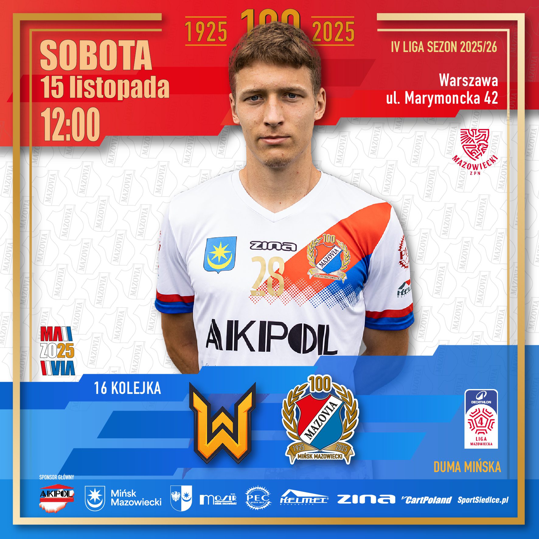 Hitowe mecze na zakończenie rundy. W sobotę Mazovia z Weszło i jubileusz Damiana Guzka