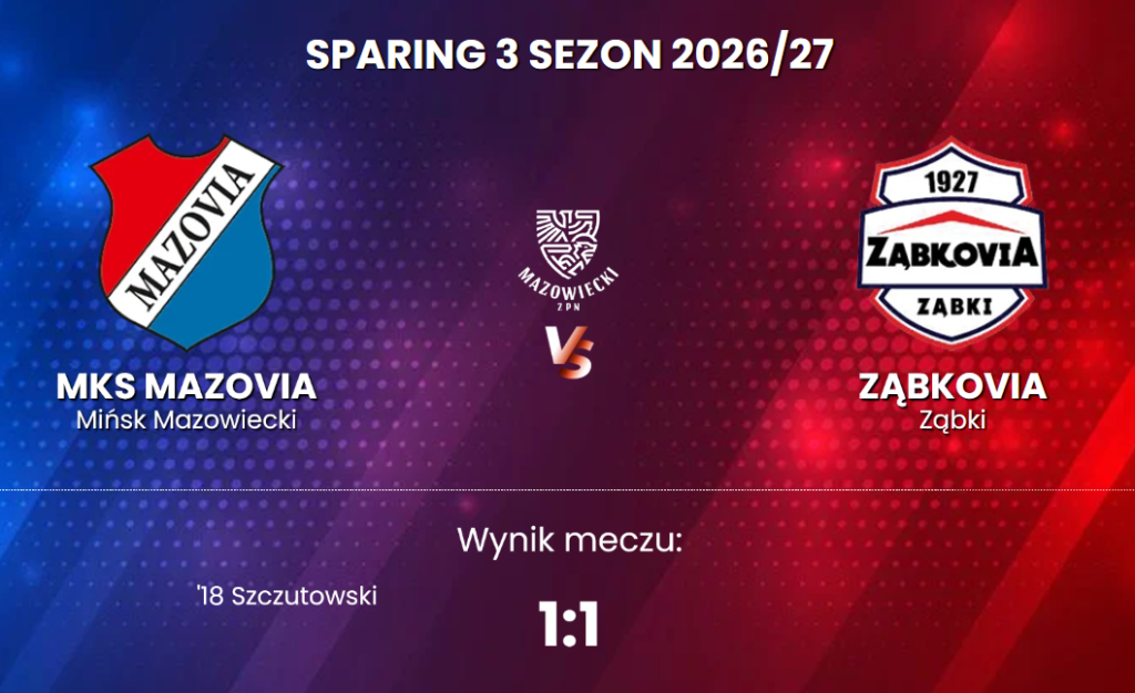 S3| Remis Mazovii z Ząbkovią w przedostatnim sparingu 1 Zrzut ekranu 2026 07 24 204136
