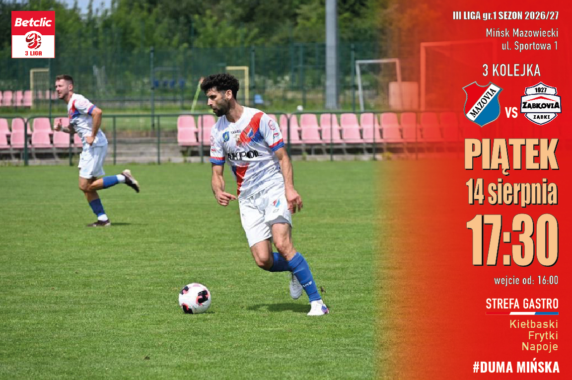 III liga. W piątek wyjątkowy mecz Mazovii z Ząbkovią